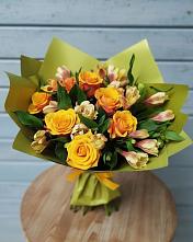 Букет цветов из:  Альстромерии и Розы #REPLACE_PRED# Бородыновке