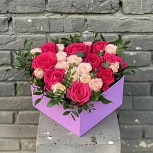 Цветочная композиция из Розы в коробке в Бородыновке