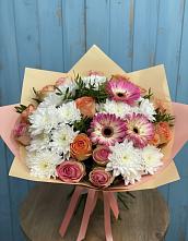 Букет цветов из:  Розы, Герберы и Хризантемы #REPLACE_PRED# Бородыновке
