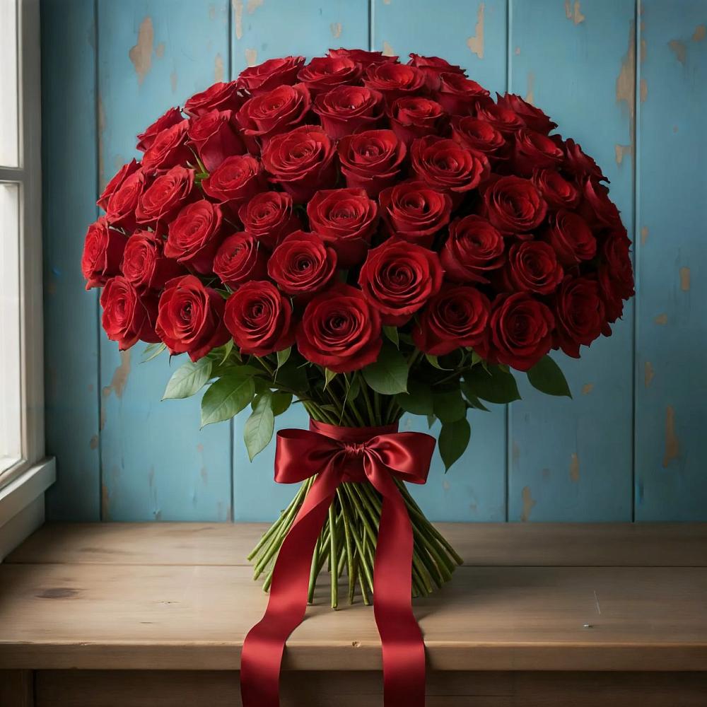 Букет Красные розы Блэк Меджик в Бородыновке