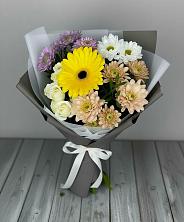 Букет цветов из:  Розы, Герберы и Хризантемы в Бородыновке