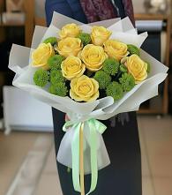 Букет цветов из:  Хризантемы и Розы #REPLACE_PRED# Бородыновке