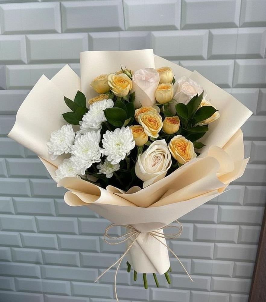 Букет цветов из: Розы и Хризантемы в Бородыновке