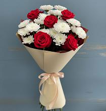 Букет цветов из:  Розы и Хризантемы #REPLACE_PRED# Бородыновке