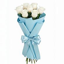 Букет 7 белых роз Проуд в Бородыновке