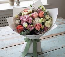 Букет цветов из:  Розы, Лизиантусы и Гвоздики #REPLACE_PRED# Бородыновке