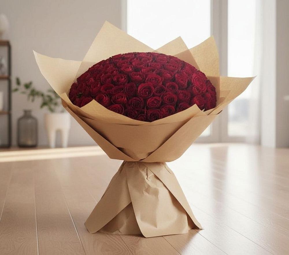 Букет 101 Красная роза в Бородыновке