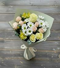 Букет цветов из:  Альстромерии, Розы и Хризантемы в Бородыновке
