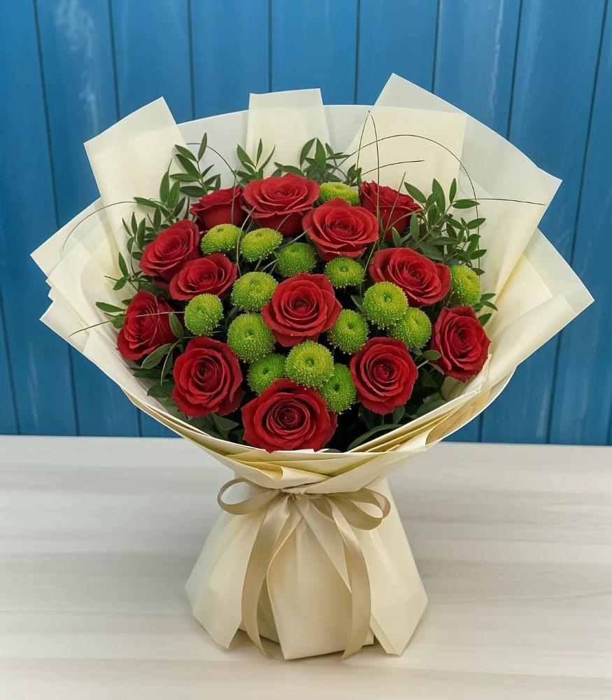 Букет цветов из: Розы и Хризантемы в Бородыновке