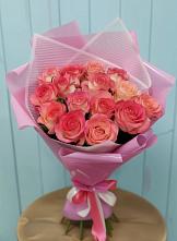 Букет 15 Розовых роз Равель в Бородыновке